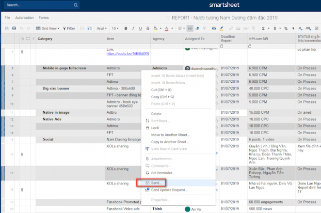 Series: Quản lý Dự Án Truyền Thông Bằng Nền Tảng Smartsheet - Hướng Dẫn Sử Dụng Nền Tảng Smartsheet 39