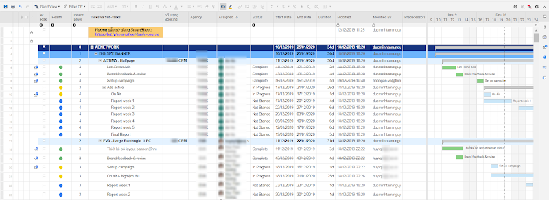 Series: Quản lý Dự Án Truyền Thông Bằng Nền Tảng Smartsheet – Giới Thiệu Templates Quản Lý Dự Án Truyền Thông Digital/social & Pr, Template Quản Lý Chứng Từ & Thanh Toán 1